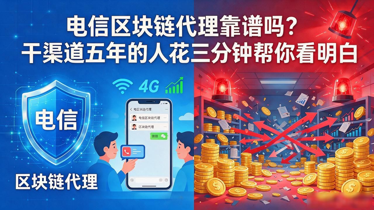 电信区块链代理靠谱吗？干渠道五年的人花三分钟帮你看明白