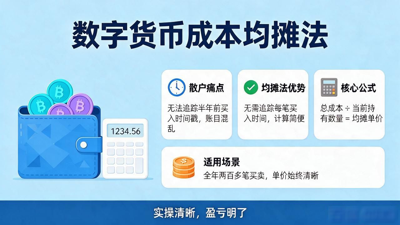 数字货币成本均摊法实操：一张表算清全年买卖盈亏