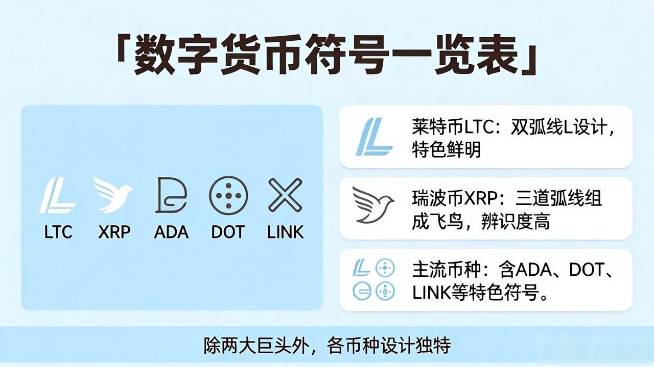 数字货币符号大全 常见币种图标一览表