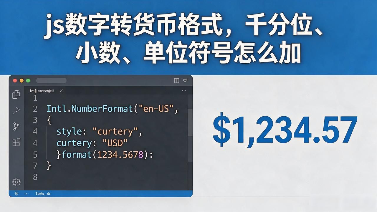 js数字转货币格式，千分位、小数、单位符号怎么加