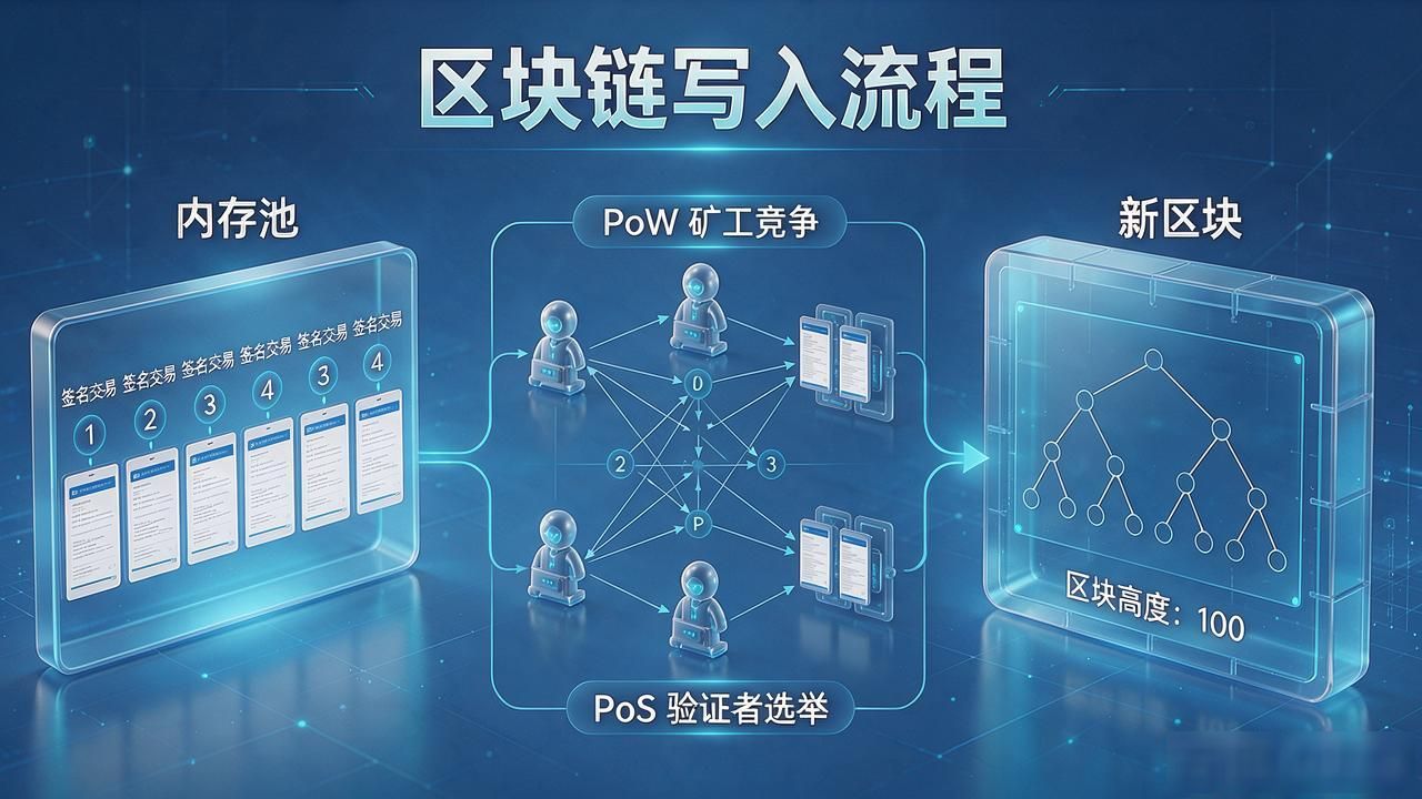 区块链写入流程：一笔数据从签名到打包进区块，到底走了哪些环节