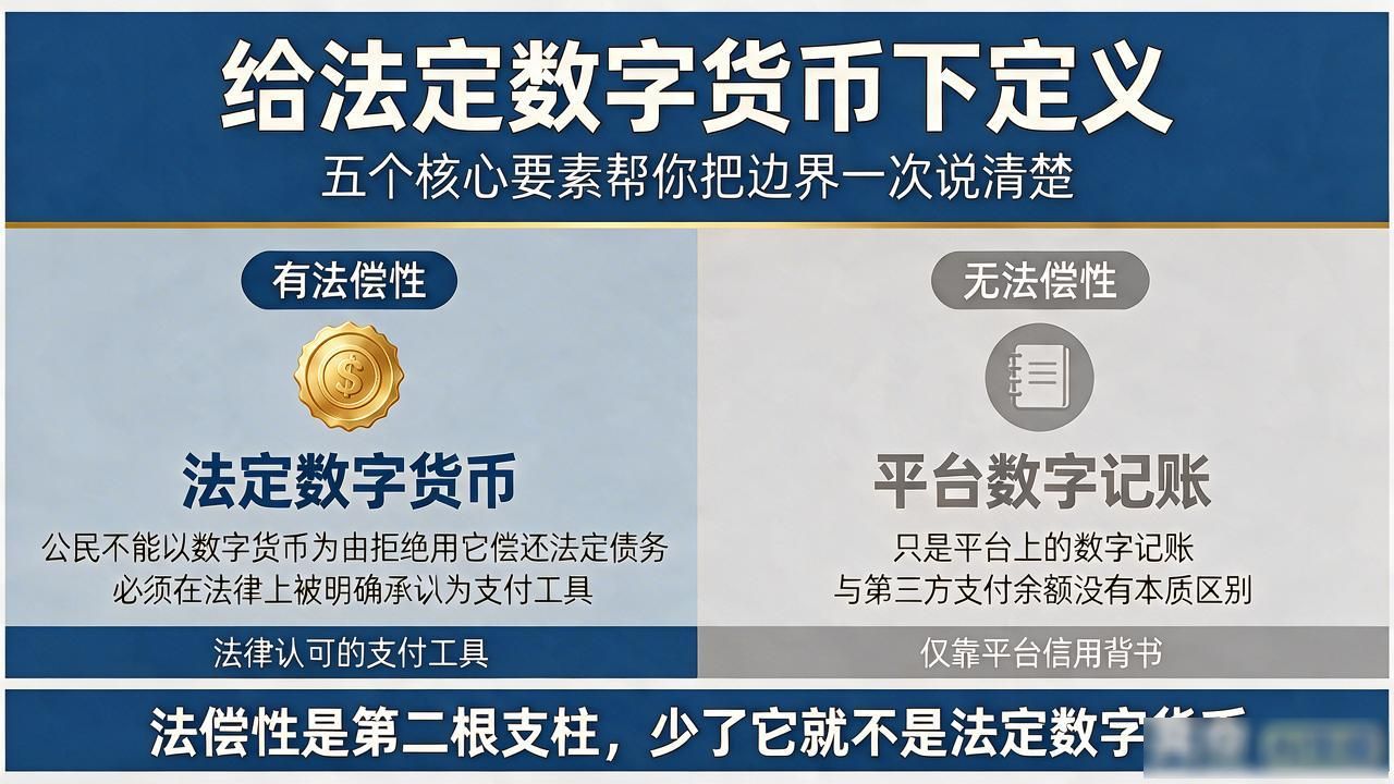 给法定数字货币下定义，五个核心要素帮你把边界一次说清楚